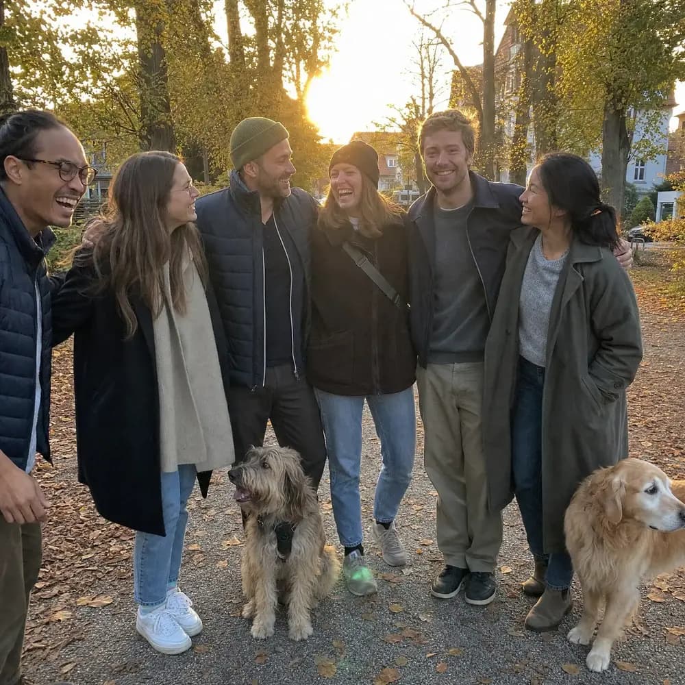 The DogEmpires team with their dogs.